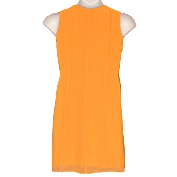 Milano Sleeveless Swing Dress Size 10 Flirty Orange Pleated Flapper Shift Lined - Picture 7 of 10